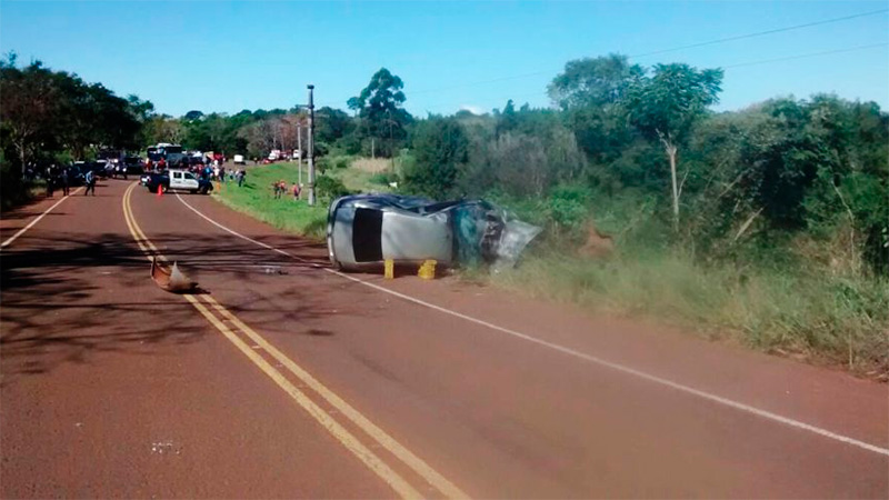 Brutal choque frontal en Misiones