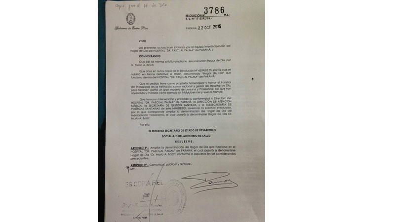 Resoluci&oacute;n del Ministerio de Salud y Desarrollo Social