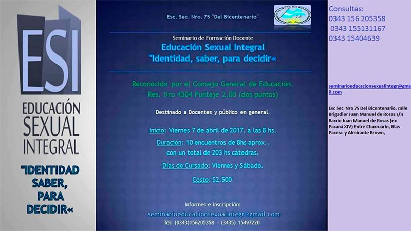 Brindarán En Paraná Un Seminario De Formación Docente En Sexualidad Integral Haciendo 1745