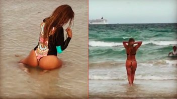 Las playas se llenaron de algas y ella las mostró en una serie de osados videos