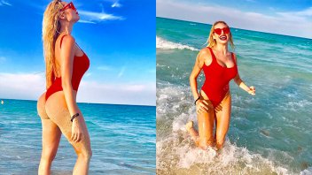 Vicky Xipolitakis revolucionó Miami e imitó a Pamela Anderson en la playa