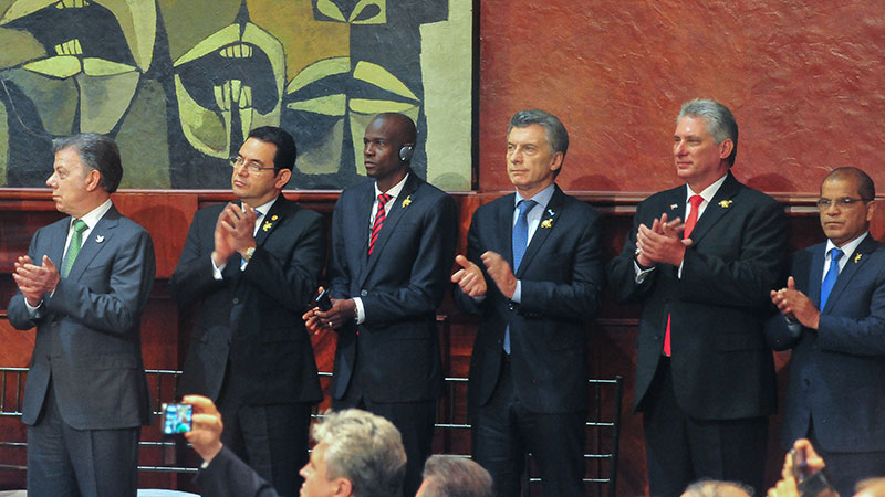 Macri, durante la asunción del presidente ecuatoriano Lenín Moreno.