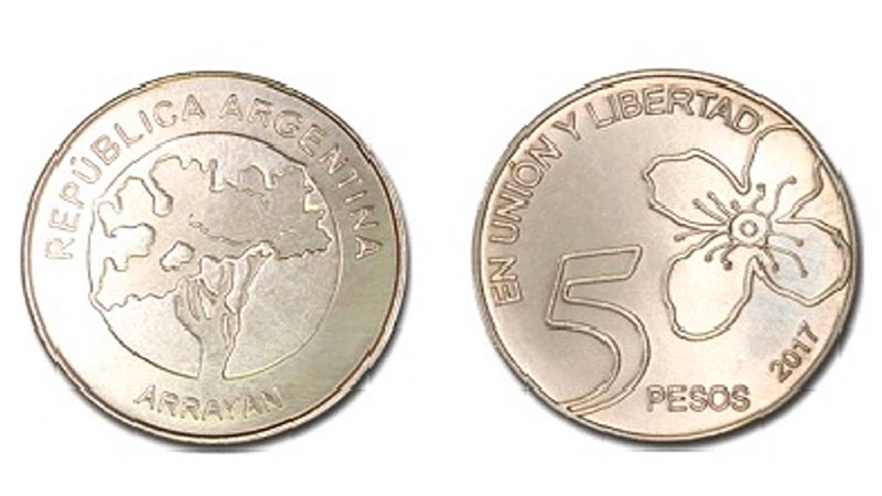 La moneda de $5.