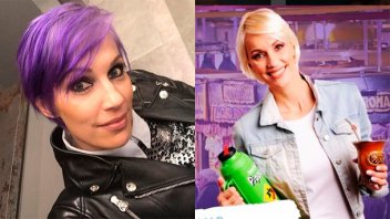 Modelo cambió de look: De platinada a violeta