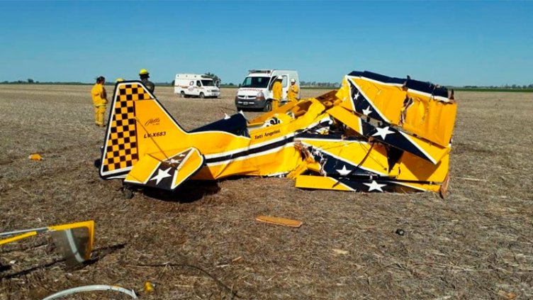 Así quedó la avioneta del piloto