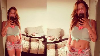 Nazarena Vélez dejó traslucir su silueta enfundada en su pijama preferido