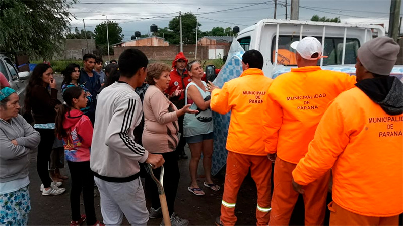 El municipio de Paraná asistió a más de 400 familias afectadas por el temporal