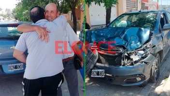 Sin insultos: Automovilista y camionero se despiden con un abrazo tras accidente