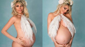 Embarazada de 8 meses, Vicky Xipolitakis posó totalmente desnuda