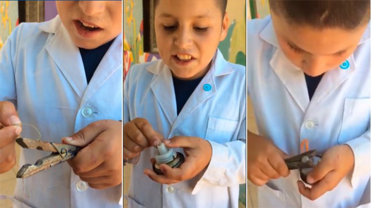 Video: Tiene 9 años y creó un trompo artesanal que se hizo viral