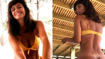 Tras el topless, Siciliani se bajó parte de la bikini para mostrar su cola