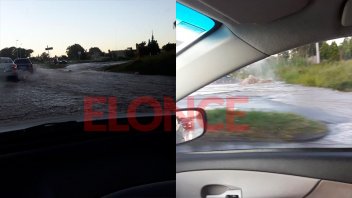 Calles inundadas en Paraná por la rotura de un caño de agua de gran tamaño