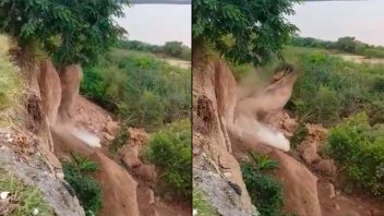 Videos: Nuevos desbarrancamientos en Diamante y peligra el Cristo Pescador