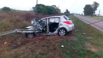 Conductor sufrió graves heridas tras despistar su auto en la Ruta Nº 12