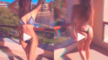 Video: Julieta Nahir Calvo se sacó la ropa y bailó en bikini en pleno invierno