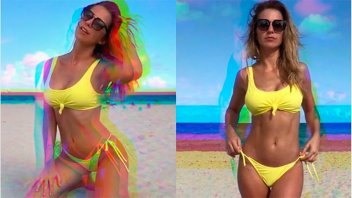 Soledad Fandiño se puso la bikini amarilla y desplegó su sensualidad