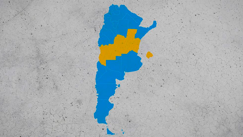 Con azul la mayor cantidad de Provincias, donde ganó Alberto Fernández