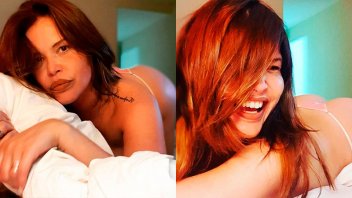 Las nuevas postales de Nazarena Vélez: Festejo, desnudo retro y fotos en la cama
