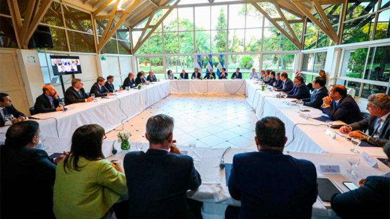 Los gobernadores, durante su reunión días atrás con Alberto Fernández.