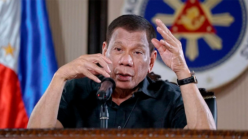 Rodrigo Duterte durante un discurso televisivo.