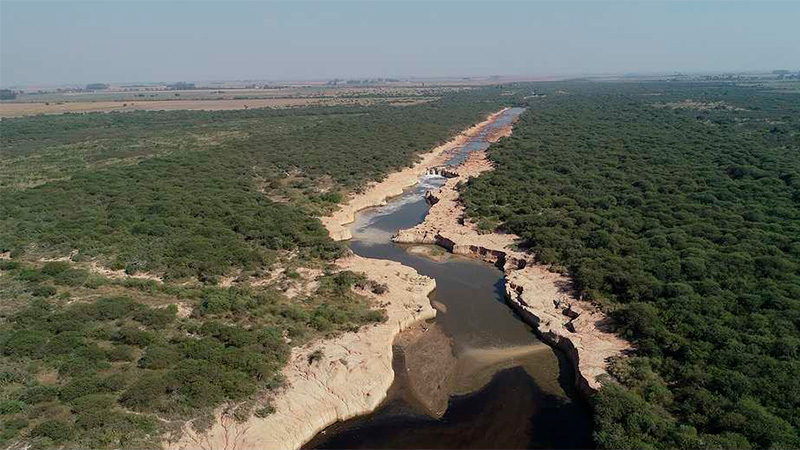 La cascada del arroyo Colastin&eacute;, en Santa Fe.