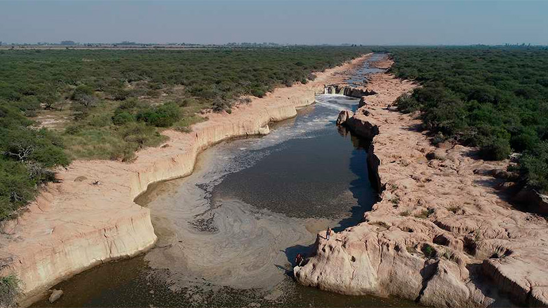 La cascada del arroyo Colastin&eacute;, en Santa Fe.