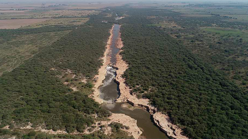 La cascada del arroyo Colastin&eacute;, en Santa Fe.
