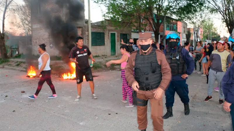Manifestación en barrio Munilla de Gualeguaychú.