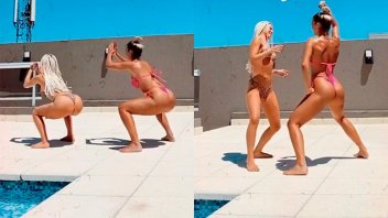 Sol Pérez y una amiga filmaron un video bailando en bikini
