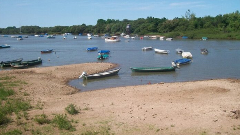 Pronunciada bajante del río Uruguay