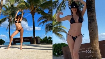 Pampita compartió  fotos y videos desde la playa luciendo una bikini negra