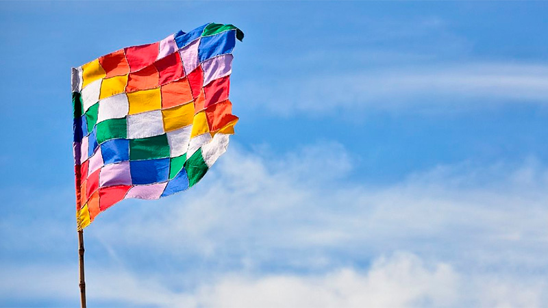La bandera que representa a los pueblos originarios y la diversidad cultural