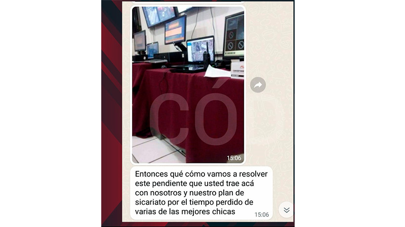 Los mensajes que le enviaron por WhatsApp