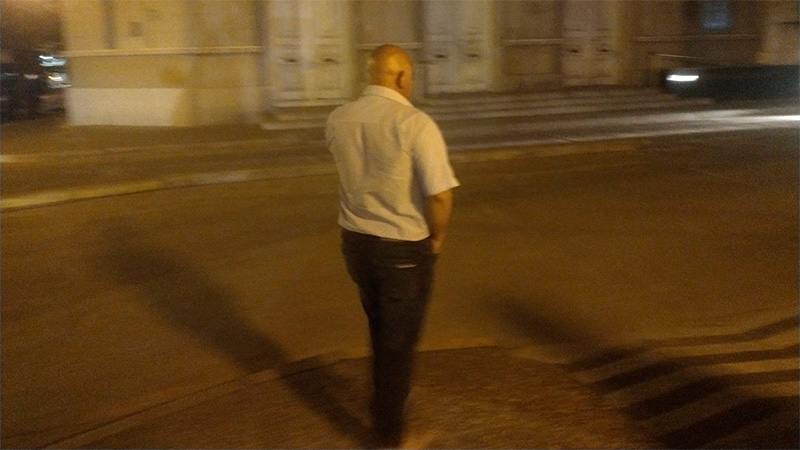 Constantino al salir de la audiencia en los Tribunales de Gualeguaych&uacute;.-