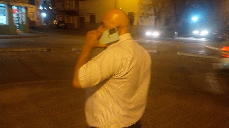 Constantino al salir de la audiencia en los Tribunales de Gualeguaych&uacute;.-