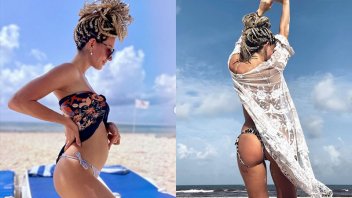 Vacaciones “de soltera”: Noelia Marzol lució su pancita en la playa