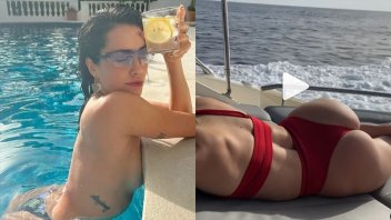 Topless y video hot: las imágenes de los días de relax de Lali Espósito