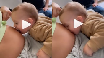 Noelia Marzol  publicó un tierno video de su hijo besándole la panza