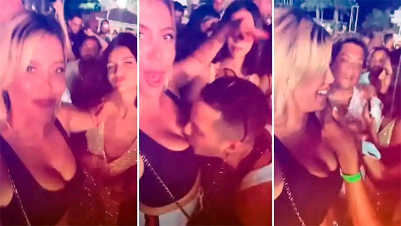 Wanda y una noche de fiesta: un hombre le dio un beso en el escote