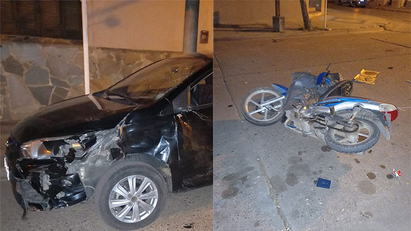 Video: registran el violento impacto entre un auto y una moto en una ...