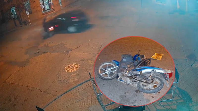 Video: registran el violento impacto entre un auto y una moto en una ...