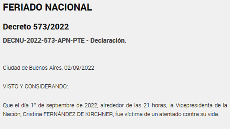 Dos provincias no adhirieron al feriado nacional dispuesto por el Presidente