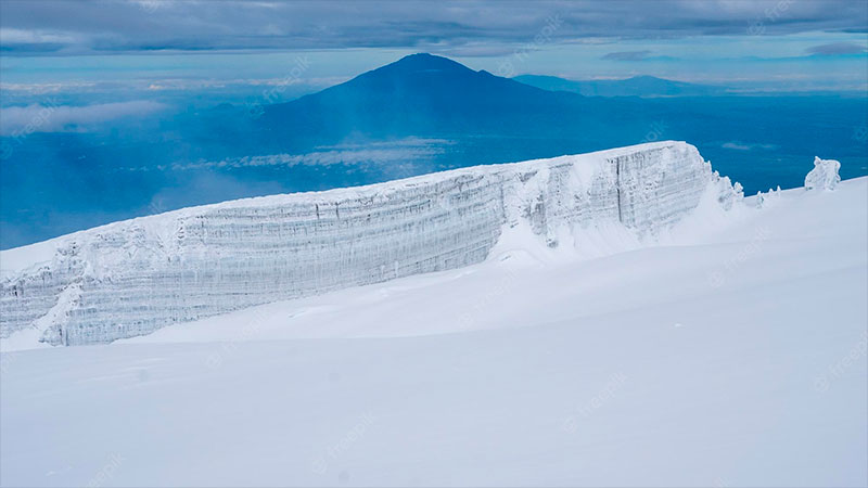 Glaciar en el monte Kilimanjaro, en Tanzania.