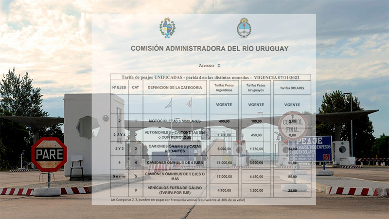 Ya rigen los nuevos valores de peajes en dos puentes internacionales ...