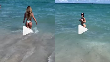 Impactó a sus seguidores con un video entrando al mar con una bikini ultracavada