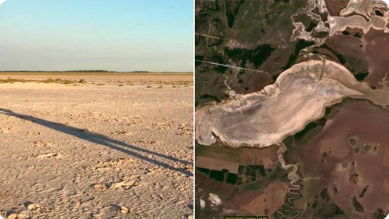 Una imagen de 2019 y una actualizada refleja los efectos de la sequía.
