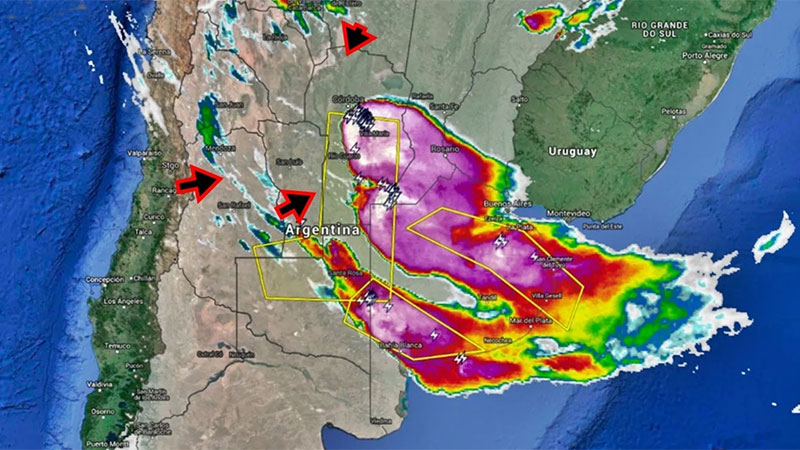 El tiempo extremo avanzará desde el sur.