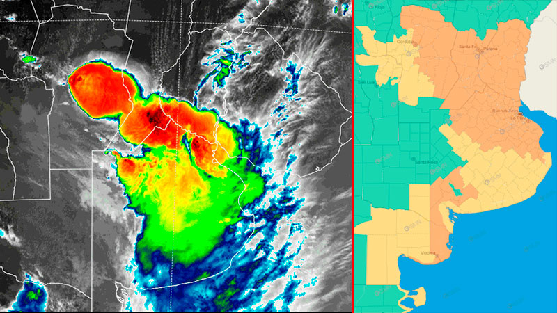 Elevaron a naranja la alerta por tormentas y posible granizo para Entre ...