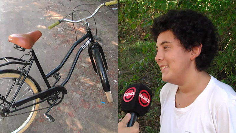 Caminaba 7 km hasta la escuela y le regalaron bicicleta: “No hay que rendirse”