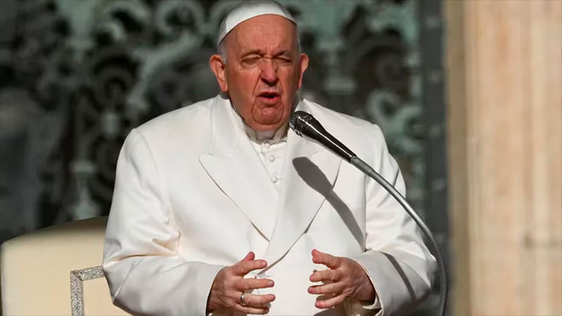 El Papa Francisco, hoy, durante la audiencia general semanal.